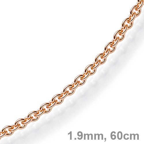 1,9mm Rund-Ankerkette 585 Rotgold 60cm