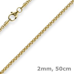 2mm Venezianerkette rund 585 Gold Gelbgold Kette Collier Halskette 50cm Damen