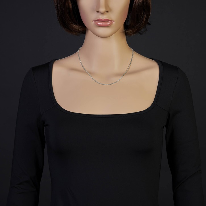 2mm Venezianerkette 585 Weißgold 45cm