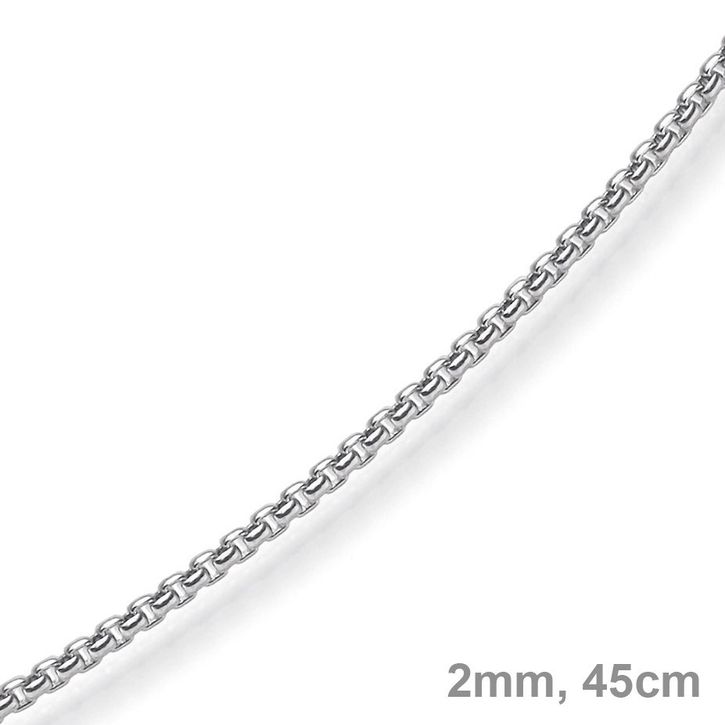 2mm Venezianerkette 585 Weißgold 45cm