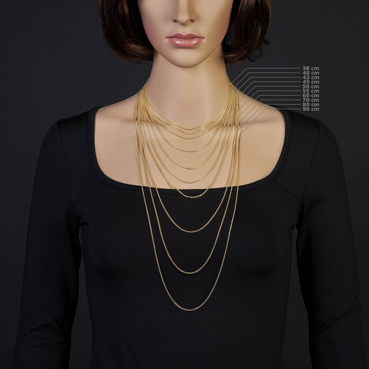 1,9mm Rund-Ankerkette 585 Gelbgold 38cm