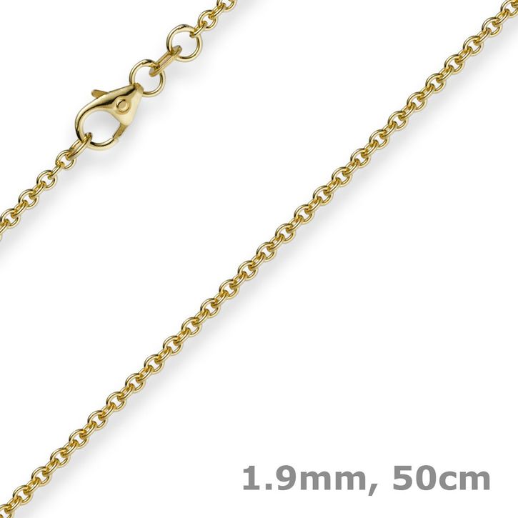 1,9mm Rund-Ankerkette 585 Gelbgold 50cm