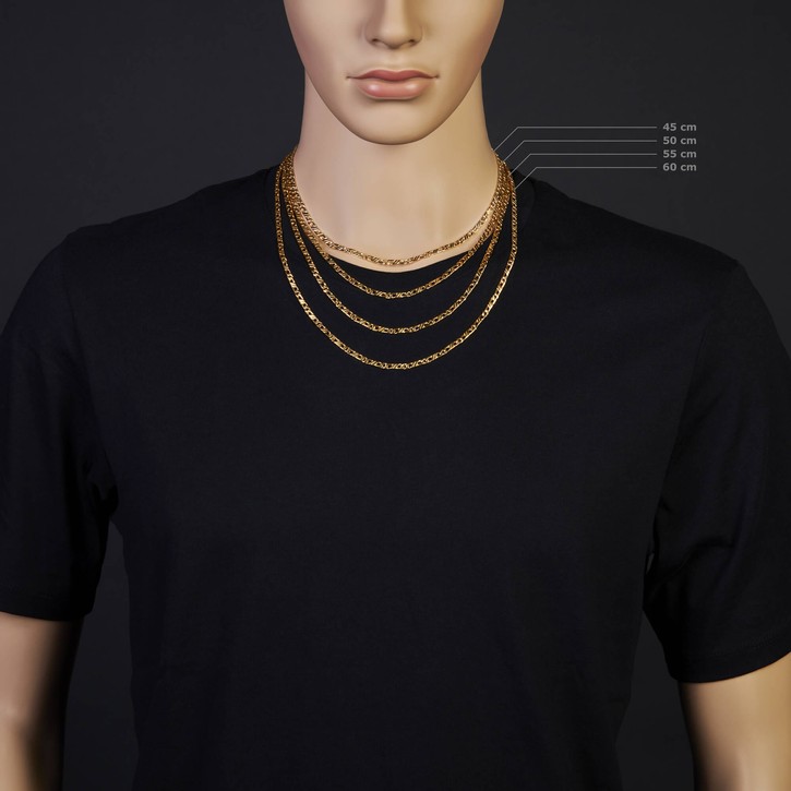 3mm Jeu-Kette 585 Gelbgold 55cm