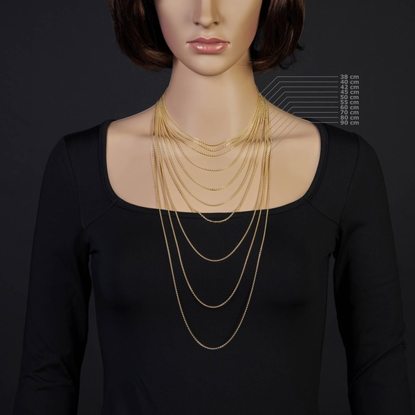 1,9mm Rund-Ankerkette 750 Gelbgold 40cm