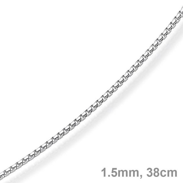 1,5mm Venezianerkette rund 585 Weißgold 38cm