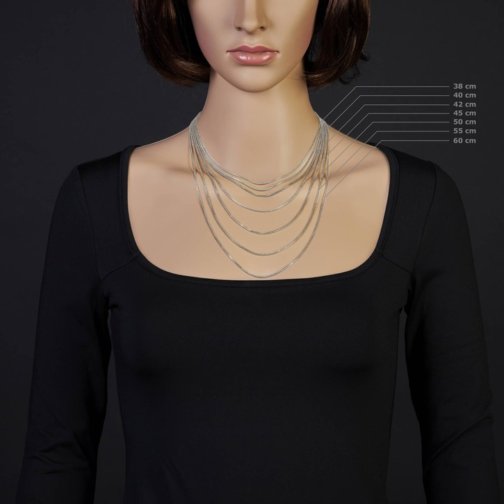 1.5mm Venezianerkette rund 585 Weißgold 55cm