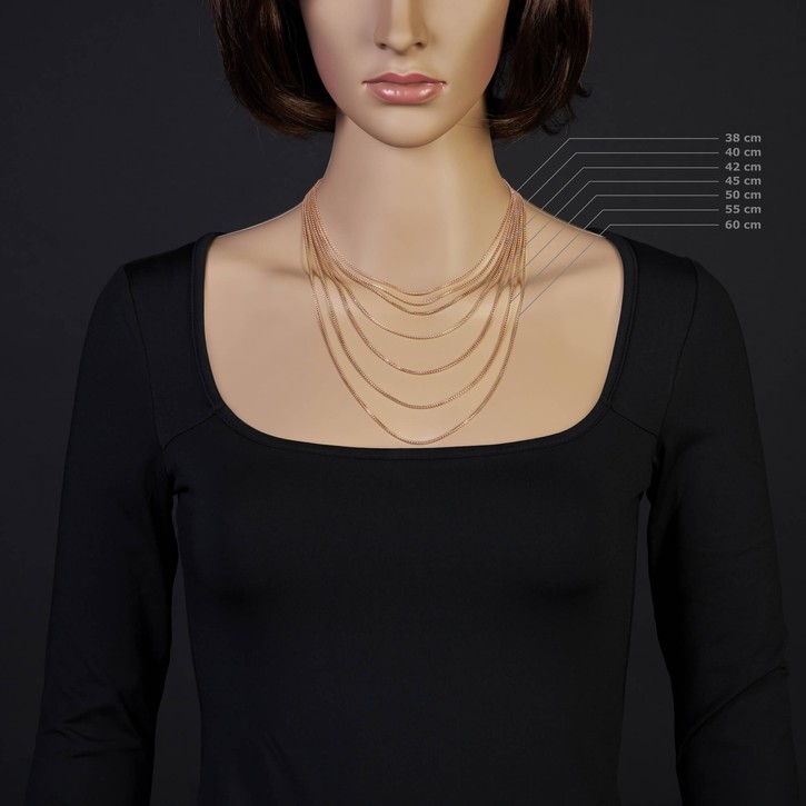 1.5mm Venezianerkette rund 585 Rotgold 38cm