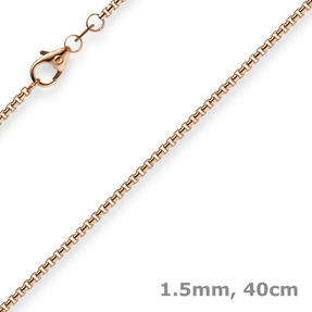 1,5mm Venezianerkette 585 Gold Rotgold Kette Collier Halskette rund 40cm