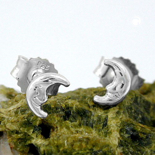 Kinderohrstecker Halbmond Gesicht Silber 925