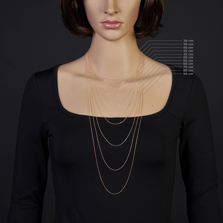 1.1mm Rund-Ankerkette 750 Rotgold 45cm