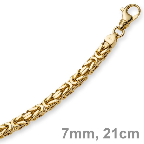 7mm Armband Königskette 585 Gelbgold 21cm