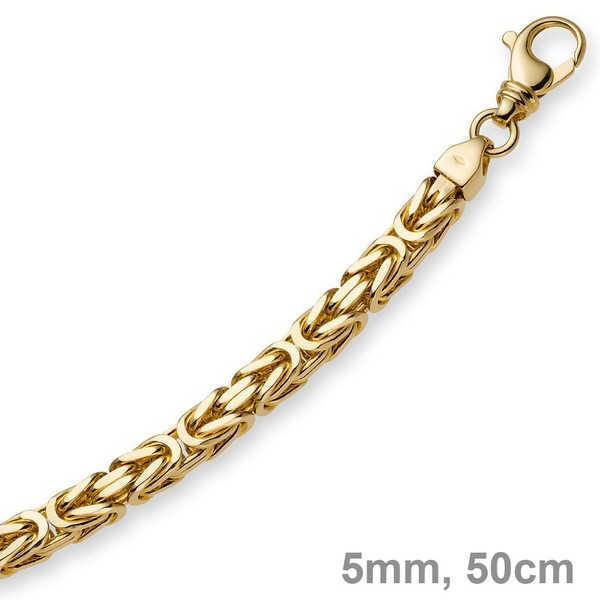 5mm Königskette aus 585 Gelbgold 50cm