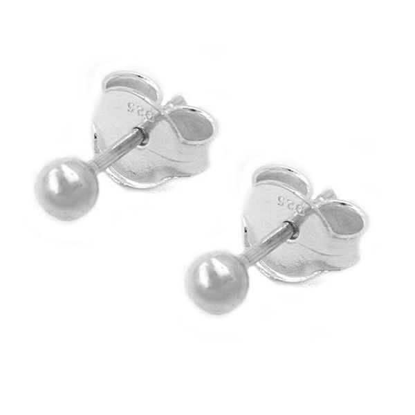 Ohrstecker 3mm Kugel hohl 925 Silber