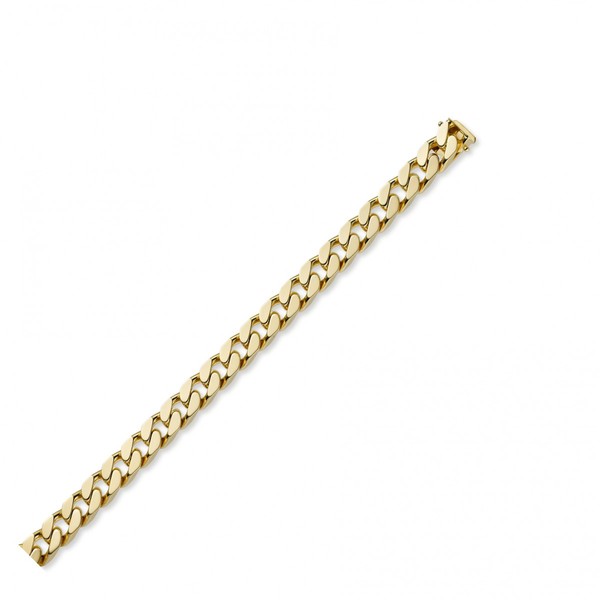 10mm Armband Panzerkette aus 585 Gelbgold 21cm