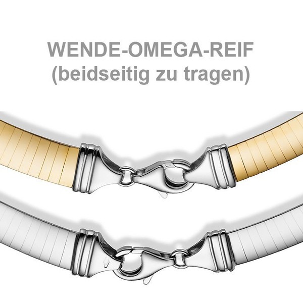 8mm Wendeomegareif 585 Gold gelb weiß 50cm