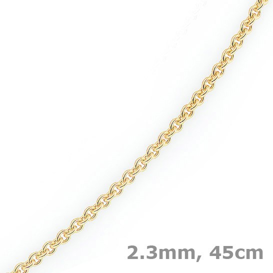 2,3mm Rundankerkette aus 750 Gelbgold 45cm