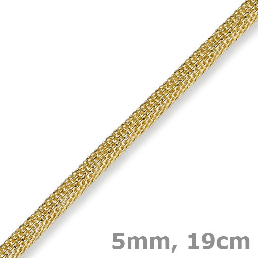 5mm Himbeere Armband aus 585 Gelbgold 19cm