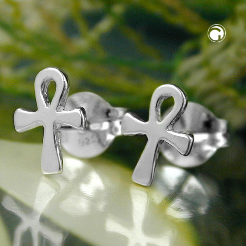 Ohrstecker Kreuz mit Schlaufe 925 Silber