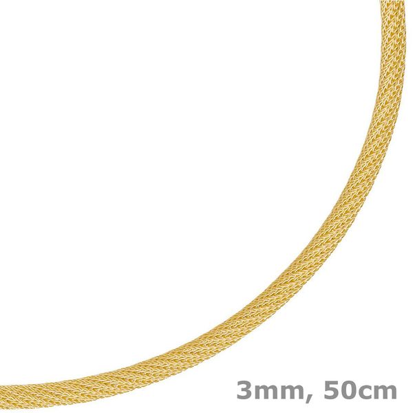 3mm Strickcollier aus 585 Gelbgold 50cm