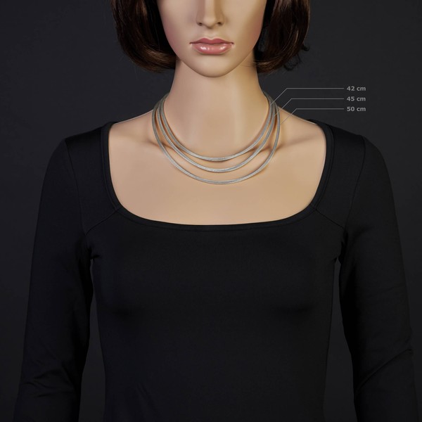 3mm Strickcollier 585 Weißgold 50cm