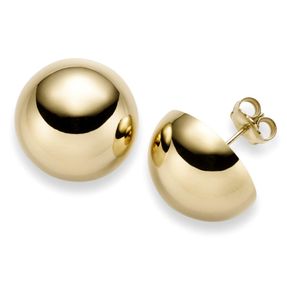 Ohrstecker Ohrschmuck Halbkugel 18mm 750 Gold Gelbgold glatt glänzend