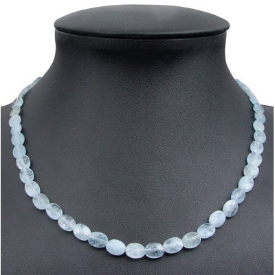 Kette aus Aquamarin facettiert 50cm