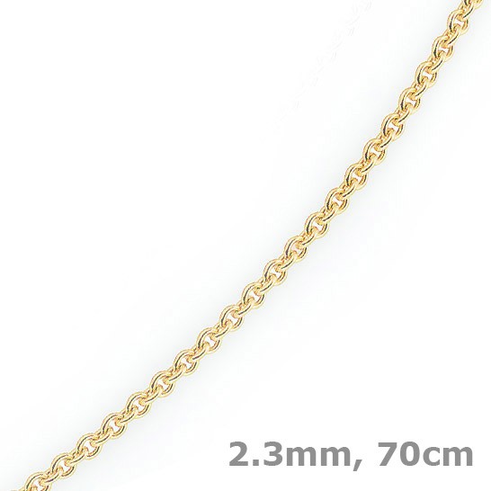 2,3mm Rundankerkette aus 585 Gelbgold 70cm