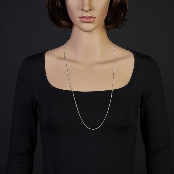 2.3mm Rundankerkette aus 585 Weißgold 80cm