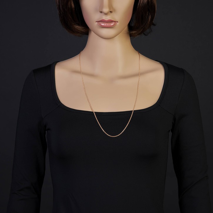 2.3mm Rundankerkette aus 750 Gold Rotgold 70cm