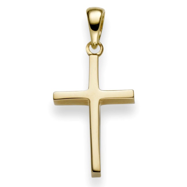 Anhänger Kreuz 25x12mm aus 585 Gelbgold