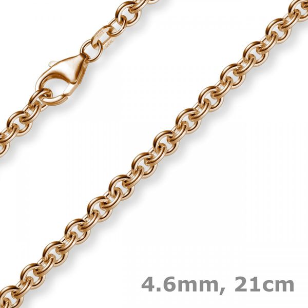 4,6mm Armband Rundankerkette 585 Rotgold 21cm