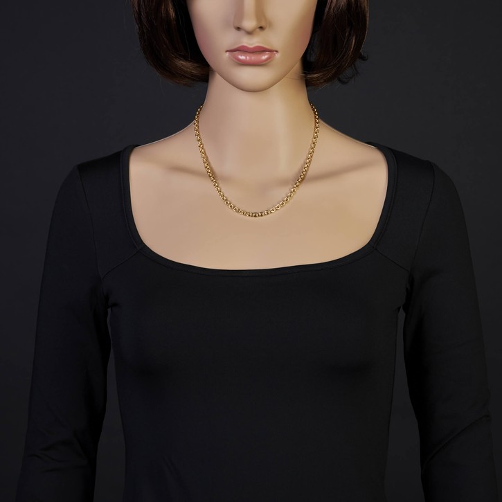 4,6mm Rundankerkette aus 750 Gelbgold 45cm
