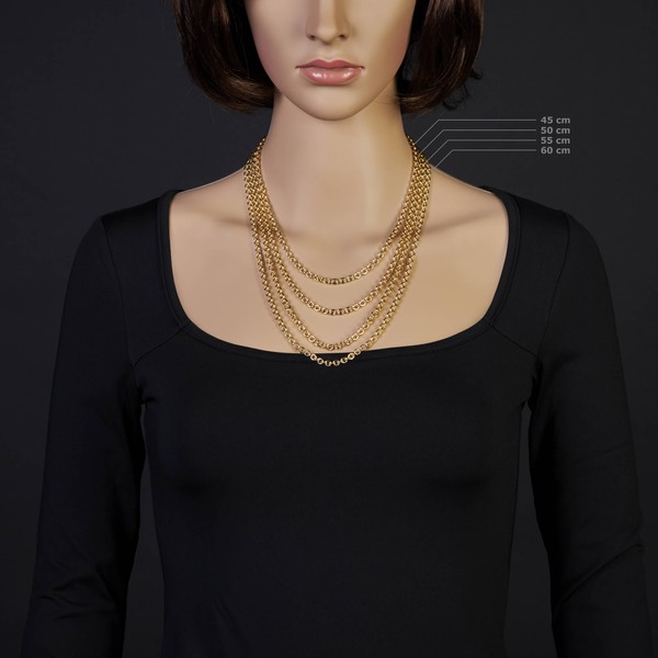 4,6mm Rundankerkette aus 750 Gelbgold 45cm