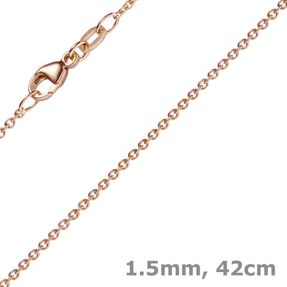 1,5mm Rund-Ankerkette aus 750 Gold Rotgold Kette Collier Halskette, 42cm