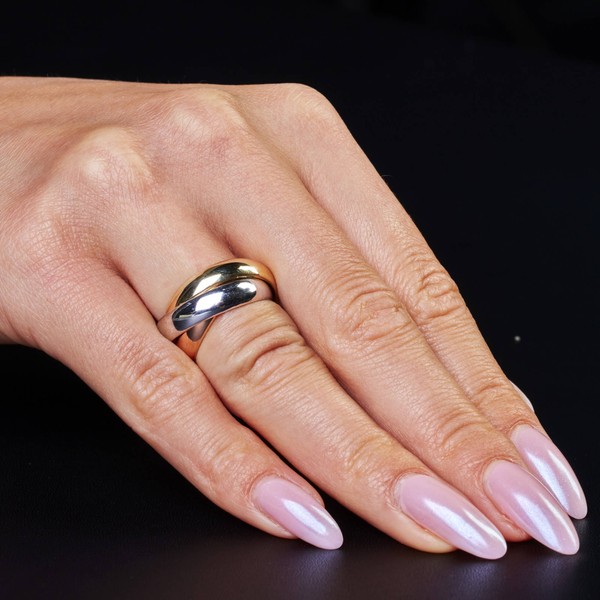 3-er Ring 3x3mm 585 Gold tricolor