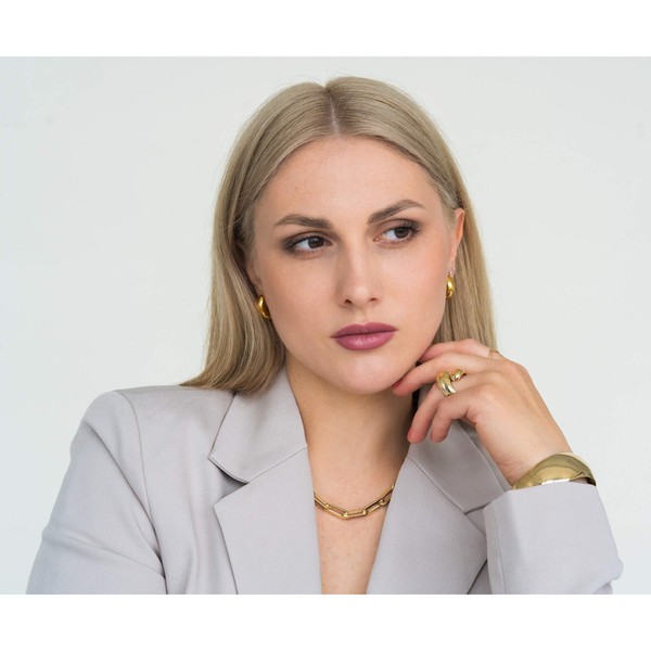 Creolen 20x8mm glänzend 585 Gelbgold