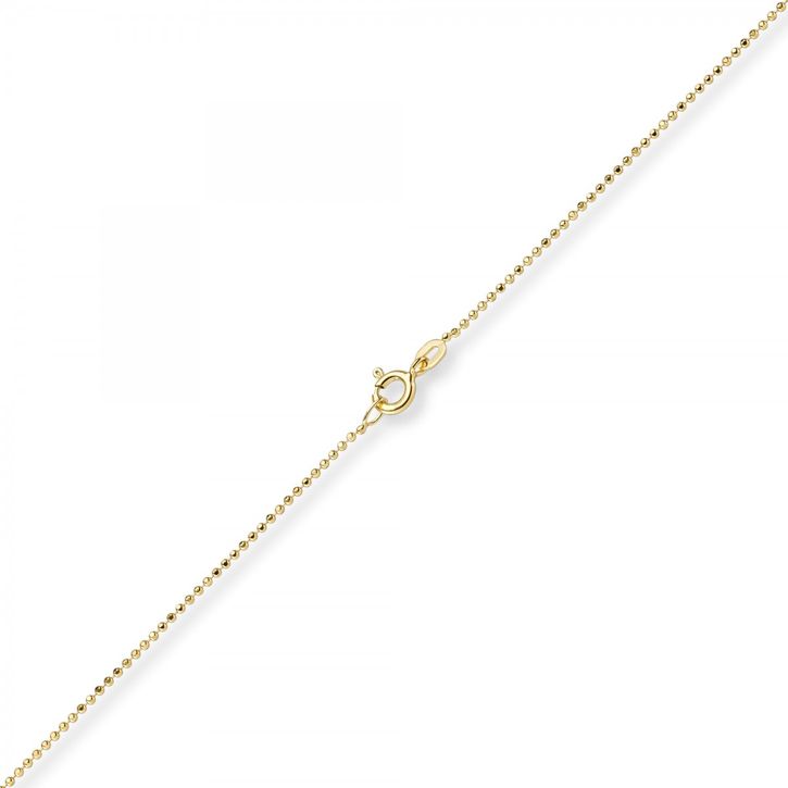 1mm Kugelkette diamantiert 585 Gelbgold 38cm