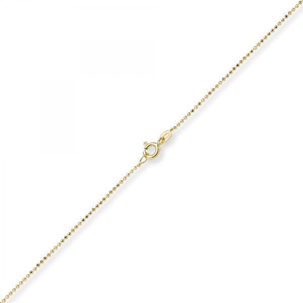 1mm Kugelkette diamantiert 585 Gelbgold 38cm