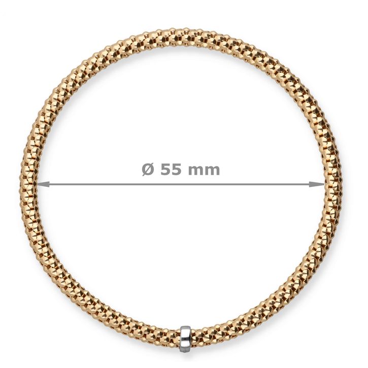 4mm Himbeer-Armband aus 585 Gelbgold