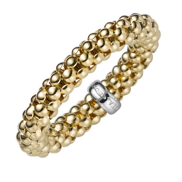 Elastischer Himbeer-Ring 4mm 585 Gelbgold