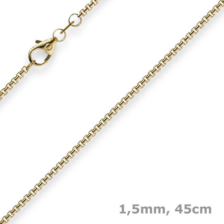 1,5mm Venezianerkette rund 750 Gelbgold 45cm