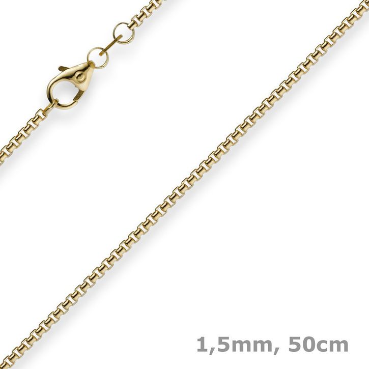 1,5mm Venezianerkette rund 750 Gelbgold 50cm