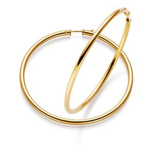 Paar XL Creolen 65mm große Ohrringe Ohrschmuck aus 585 Gold Gelbgold für Damen