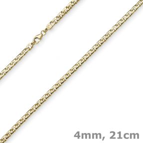 4mm Phantasiearmband Armkette Armschmuck 585 Gold Gelbgold glänzend 21cm