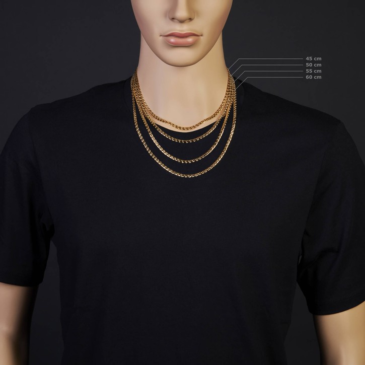 4mm Phantasie-Kette aus 585 Gelbgold 55cm