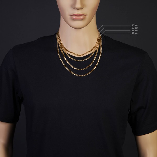 4mm Phantasie-Kette aus 585 Gelbgold 55cm