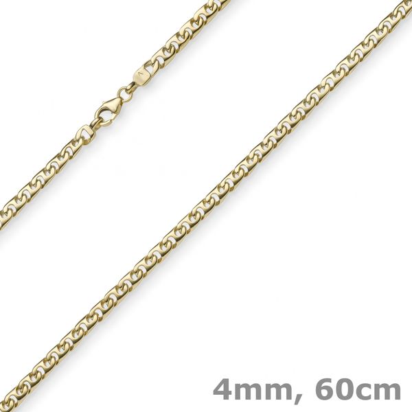 4mm Phantasie-Kette aus 585 Gelbgold 60cm