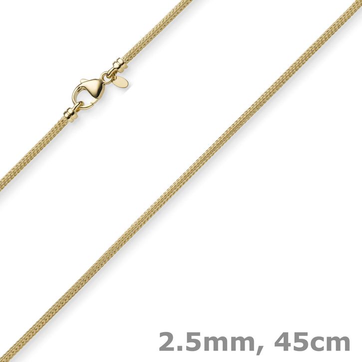 2,5mm Strickkette aus 585 Gelbgold 45cm