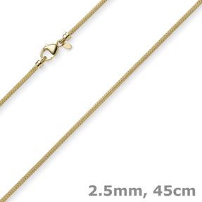 2,5mm Kette Collier Strickkette Halsschmuck aus 585 Gold Gelbgold rund 45cm