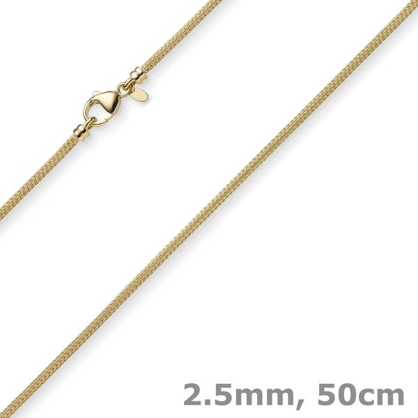 2,5mm Strickkette aus 585 Gelbgold rund 50cm